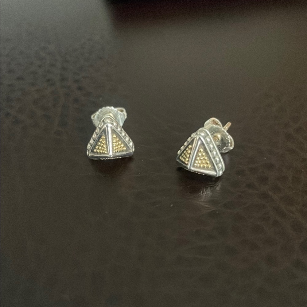 Lagos Small Caviar Pyramid Stud Earrings